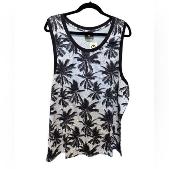 NWT LRG Lifted Research Group Blue Palm Tree Summer Tank Top - Size 2XL - Picture 1 of 6